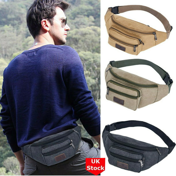 Vintage Men's Canvas Bumbag Hiking Satchel Shoulder Fanny Pack Belt Waist Bags
